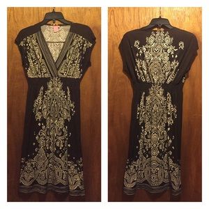 She's Cool Elastic Waist FloralPaisley Print Dress